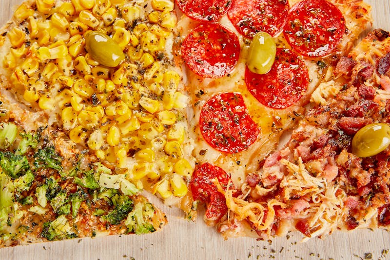 BBQ Ranch pizza with chicken, smoky sauce and red onion
